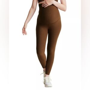 Beyond Yoga Beyond the bump Brown cropped maternity leggings S
